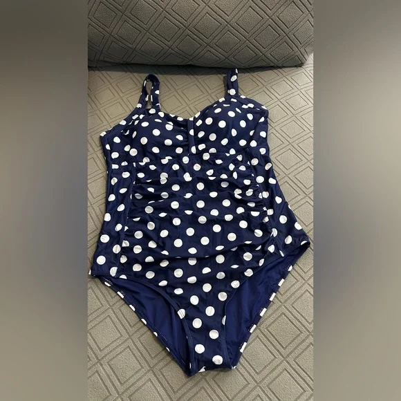 TemptMe One Piece Swimsuit Women Vintage Swimwear Tummy Control Slimming  XXL - Picture 4 of 13